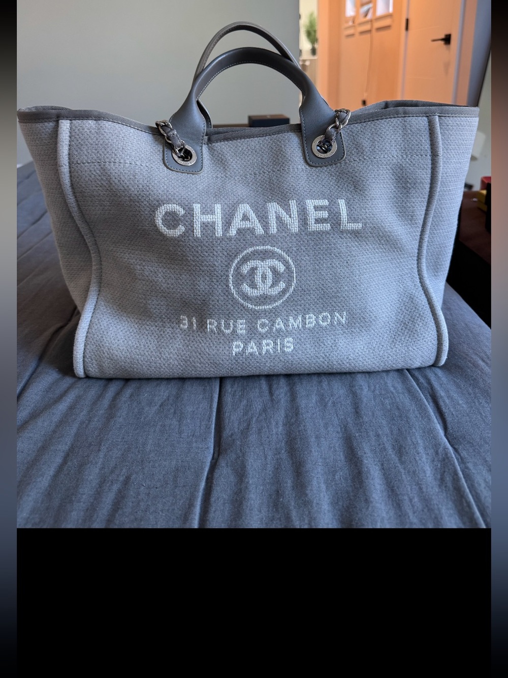 CHANEL Deauville Tote Bag; Gray; Size Large; EUC; MDW Offer